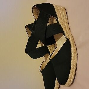 LifeStride Women's Espadrille Keaton Wedge Loafer Sandal in Black
